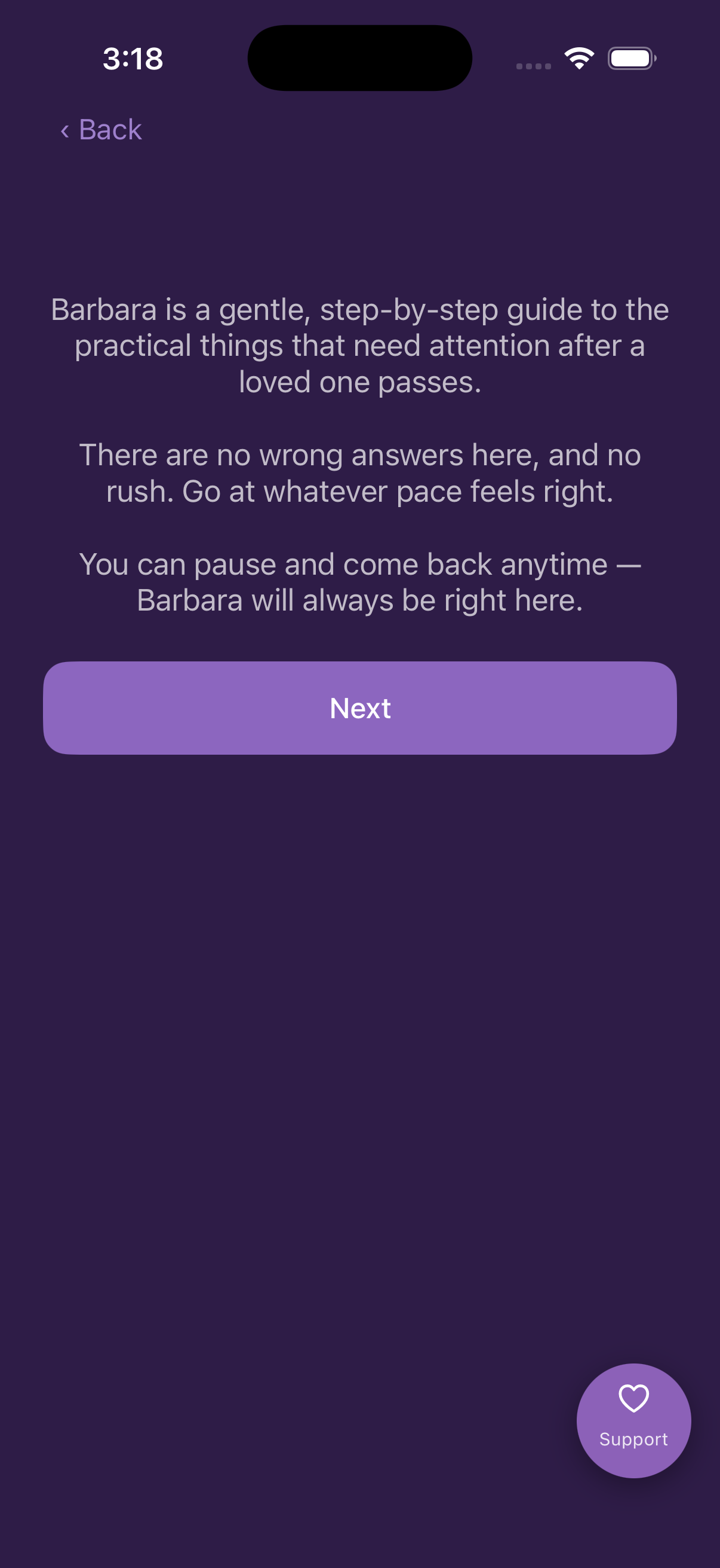 Barbara app screen